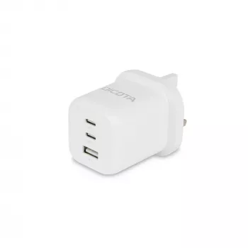 Dicota Power Supply - compact, GaN - 65 Watt - 5 A - PD 3.0 - 3 Output Ports (2 x USB-C, USB)