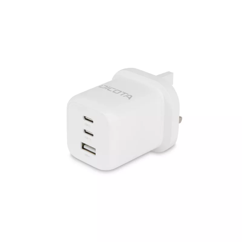 Dicota Power Supply - compact, GaN - 65 Watt - 5 A - PD 3.0 - 3 Output Ports (2 x USB-C, USB)