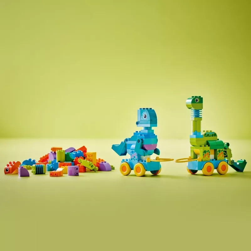 Construction toy LEGO DUPLO 10451 Dinosaurs on Wheels 3-in-1 set, 108 pieces, age 3+, height 220 mm