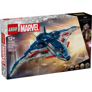LEGO Quinjet construction set 76325 — Marvel, 1131 pieces, 5 minifigures, for ages 12+, 280×450×300 mm
