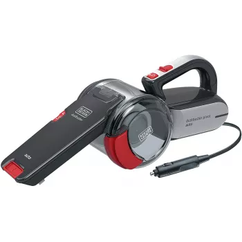 Handheld vacuum Black & Decker PV1200AV — dry upholstery cleaner, 12 V, 0.44 L, 12.5 W, 5 m cord, grey/red