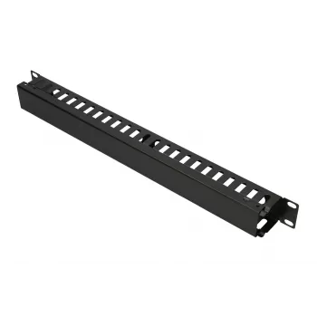 Cable management panel Extralink CABLE MANAGER WITH METAL COVER Black Metal 48.3 cm