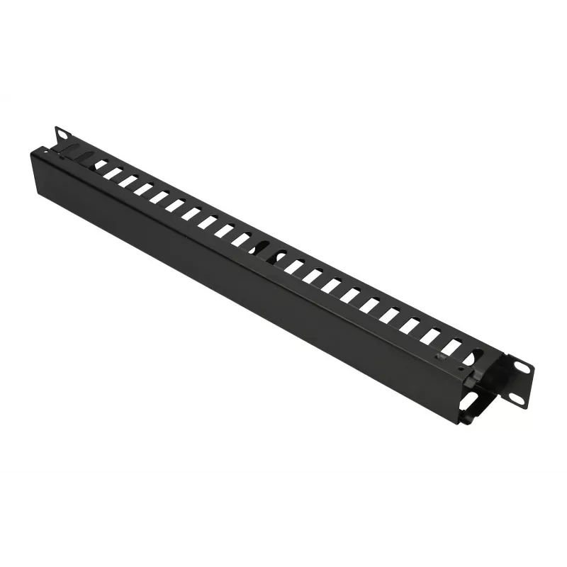 Cable management panel Extralink CABLE MANAGER WITH METAL COVER Black Metal 48.3 cm