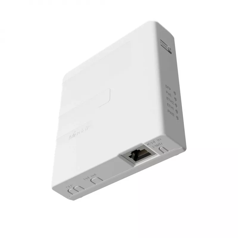 PoE injector MikroTik GPEN21 with SFP support, Gigabit Ethernet (10/100/1000 Mbps), 2 RJ-45 ports, white, 12–57V input
