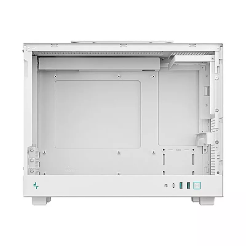 Computer case DeepCool CH160 PLUS WH Small Form Factor white, microATX, tempered glass, USB-C