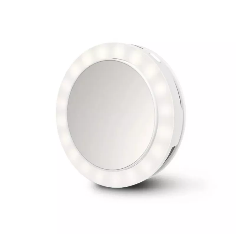Freestanding Makeup Mirror Medisana 23603 — Round White, Battery Powered, Foldable, Built-in Lighting
