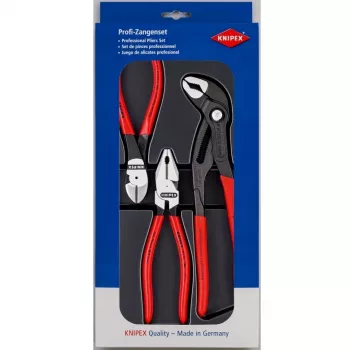 Knipex pliers set power pack includes 3 polished plastic thermoformed parts