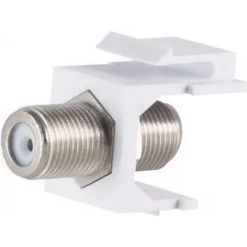 Keystone Module ShiverPeaks 08-10071 Flat Silver White F Connector