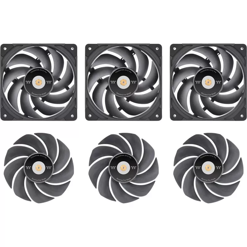 Thermaltake TOUGHFAN EX12 Pro Swappable Edition 120mm Case Fan 3-Pack Black