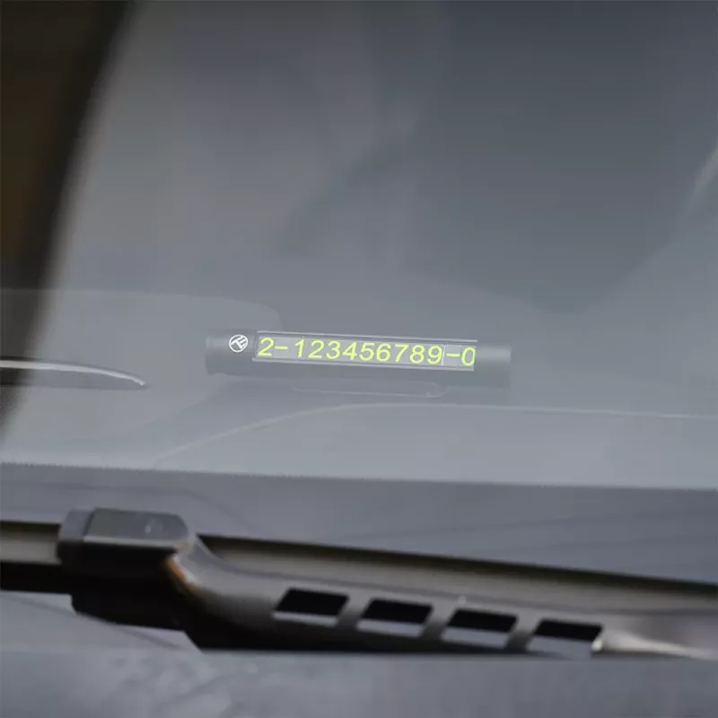 Temporary Car Parking Card Tellur TLL171251 — metallic black, displays two phone numbers