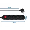 Power extension cord ESPERANZA ELK212K — 1.5 m cable, 4 Type E AC outlets, indoor, black