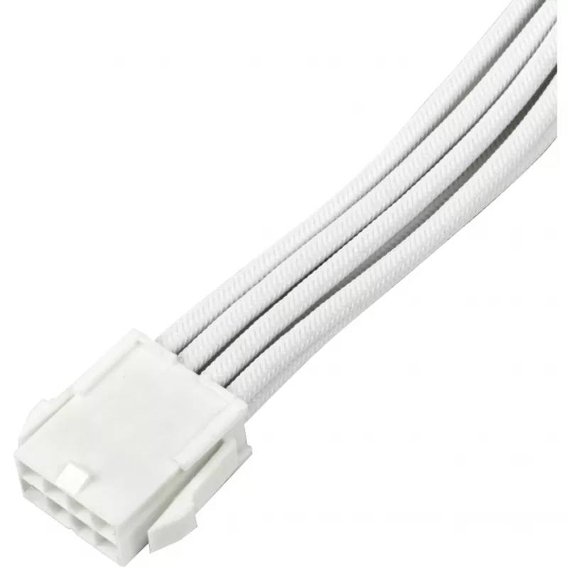 Power supply extension cable SILVERSTONE EPS 12V 8‑pin (30 cm) white SST-PP07E-EPS8W-V2