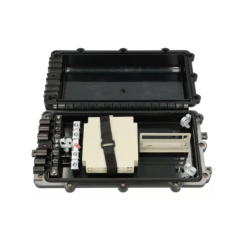 Outdoor fiber optic splice closure Extralink Jerry 2 trays 24-core, ABS/PVC housing, black