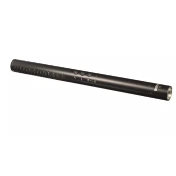 Directional digital camera microphone RØDE NTG-4+ — supercardioid, 20–20000 Hz, -32 dB, 200 Ω, mini XLR, battery-powered, 22×278 mm, 176 g, black