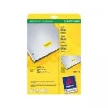 Self-adhesive Colour Organising Labels Avery Zweckform L6037-20, Removable, Yellow, A4, 189 labels/sheet (3780 pcs)