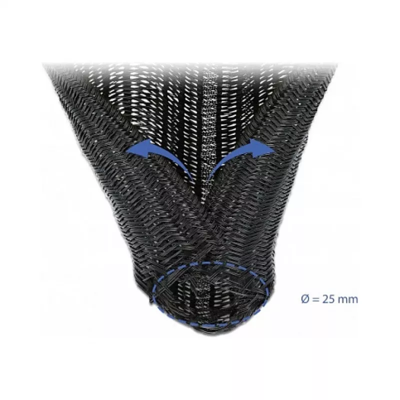 Braided Sleeving DeLOCK 18920 5 m x 25 mm black