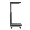 MACLEAN RS430 Mobile CPU Trolley Stand with NanoRS Shelf, 80kg Capacity, Adjustable Height 550-850mm, Black