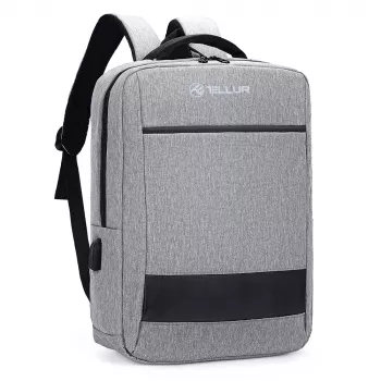 Laptop backpack Tellur Nomad 15.6 inch, grey — padded laptop compartment, organizer pockets