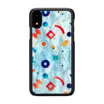 Protective phone case iKins for iPhone XR — Black Poppin Rock design
