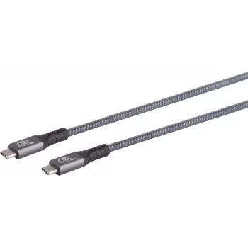 USB cable S/CONN 13-68020 USB4 Gen 3x2 1 m USB C Grey