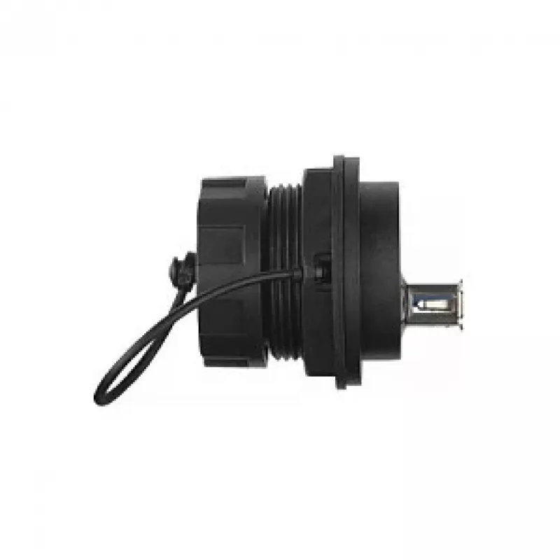 Alcasa IC04-U304 - USB A - Black - Female - straight - Polybutylene terephthalate (PBT) - polyvinyl chloride (PVC) - IP65 - IP67 (IC04-U304)