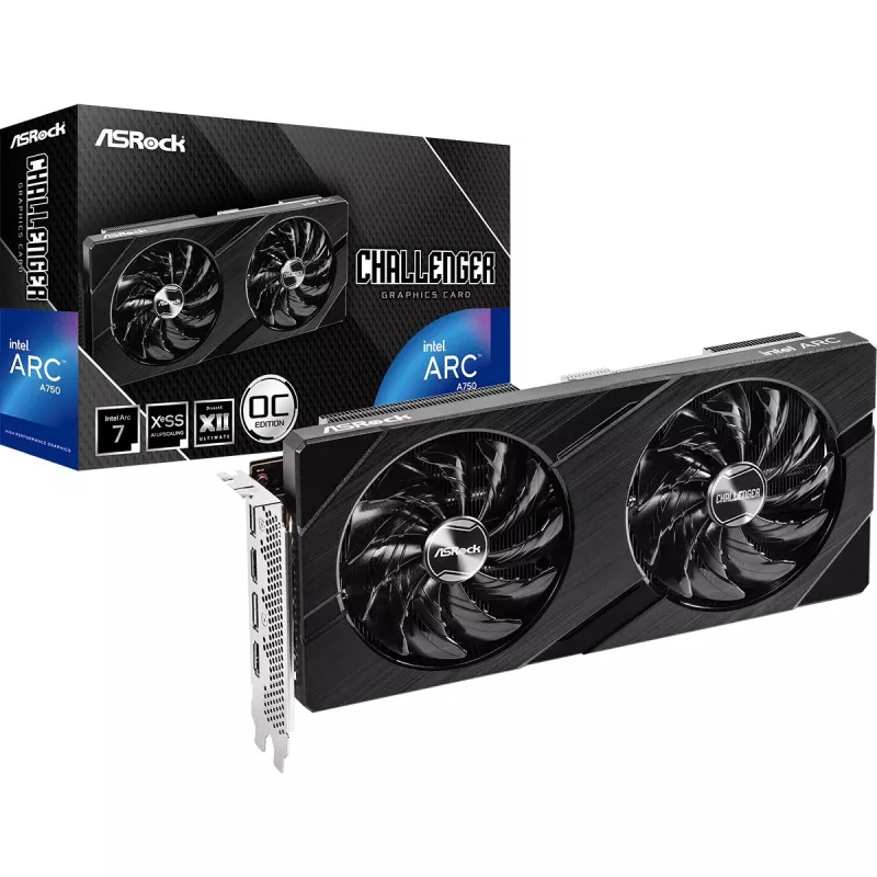 ASRock Challenger D Intel Arc A750 8GB OC Graphics Card