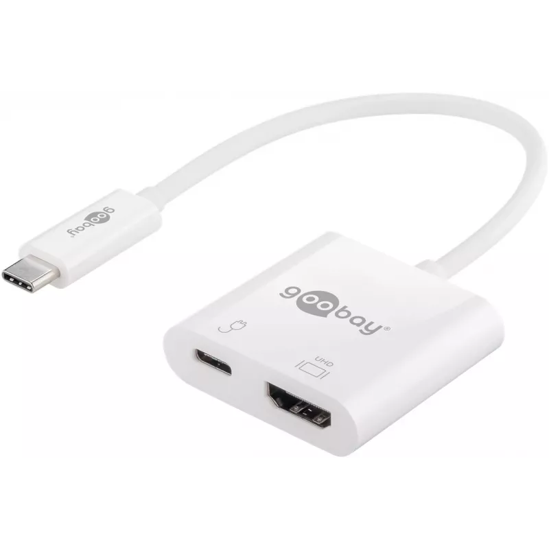 Goobay USB-C™ Multiport Adapter HDMI, White, 0.145 m - erweitert ein USB-C™ Device um einen HDMI™Connector (62110)