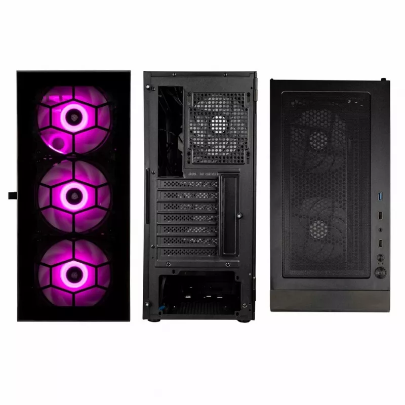 Kolink Observatory HF Glass ARGB Midi-Tower - black