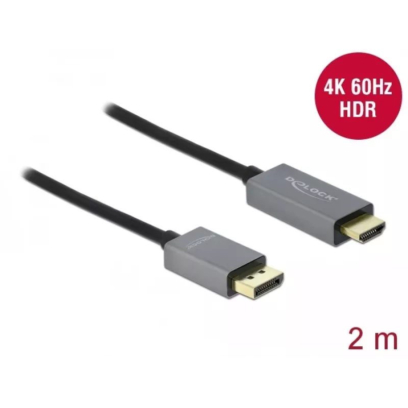 DisplayPort to HDMI Cable DeLOCK Active 1.4 4K 60Hz 2m