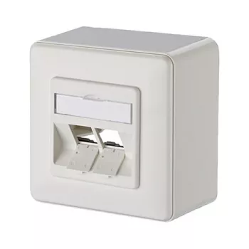 METZ CONNECT Keystone Connection Socket AP 2-Port, Unequipped, Pure White