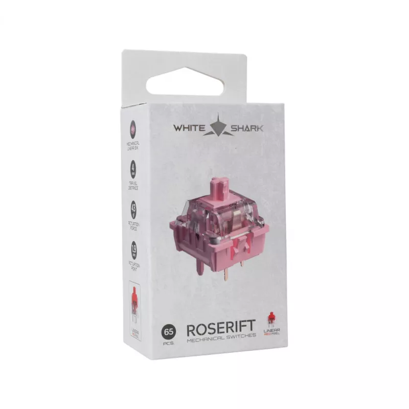 White Shark Roserift mechanical keyboard switches, 65 pcs