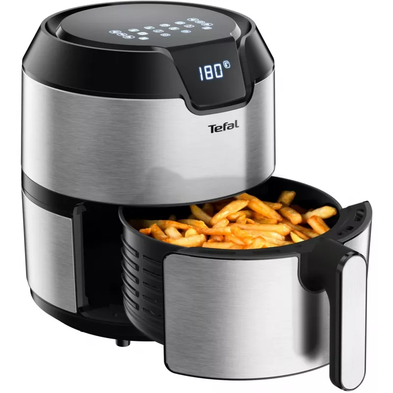 Tefal Easy Fry EY401D Single 4.2 L Stand-alone 1500 W Hot air fryer Black, Stainless steel