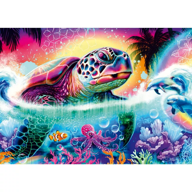 Jigsaw Puzzle schmidt spiele Sheena Pike Neon Turtle — 1000 pieces