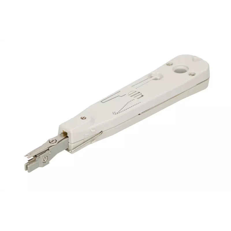 Krone punch tool Extralink NT-T002, hardened steel blade, plastic handle, lock function, grey/white