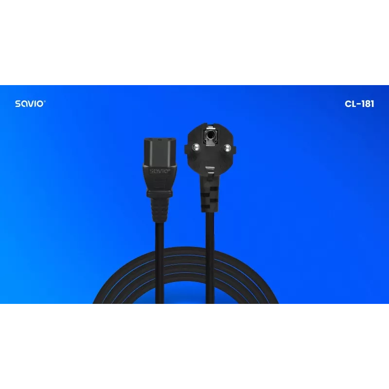 SAVIO CL-181 Power cable CEE 7/7 (E/F) – IEC C13 5m