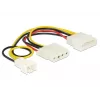 Internal power cable DeLOCK 83658 0.39 m 3-pin to 2 x Molex 4-pin