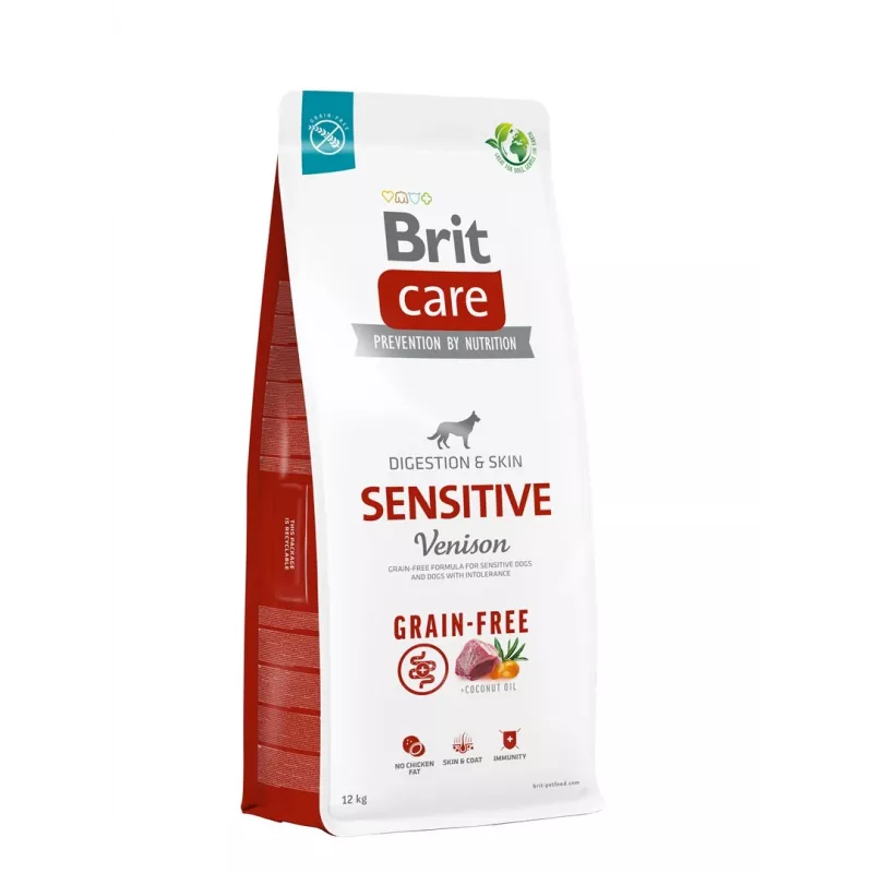 Dry dog food Brit Care Grain-Free Sensitive 12 kg — Potato & Venison, Adult dogs, Sensitive stomach, Gluten- and lactose-free