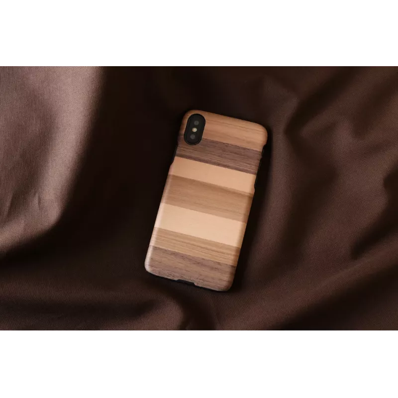 Smartphone case man and wood for iPhone X/XS — black protective cover