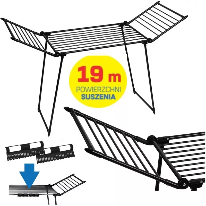 AMALFI foldable laundry drying rack, black