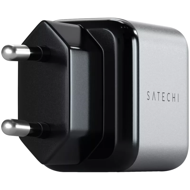 Mobile device charger Satechi ST-UC30WCM-EU — Universal indoor AC charger with 1× USB-C, Black/Silver