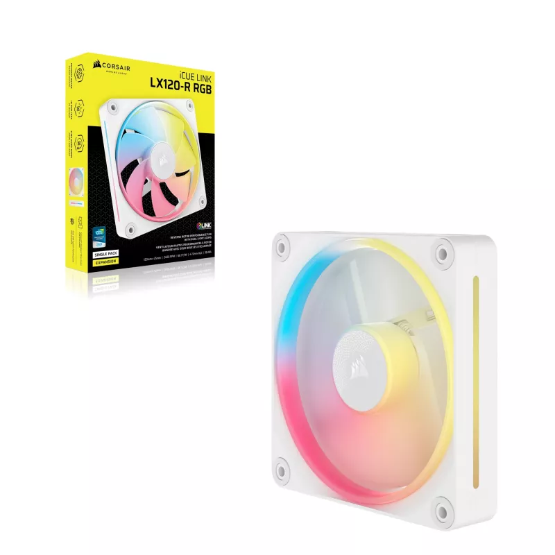 CORSAIR iCUE LINK LX120-R RGB 120mm ARGB Reverse Blade Case Fan - White