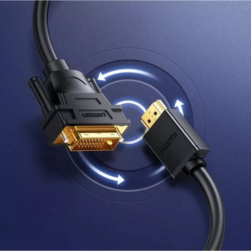 UGREEN DVI to HDMI adapter cable HD106 — DVI (male) to HDMI (male), 1.5 m, FHD 1080p / 3840×2160