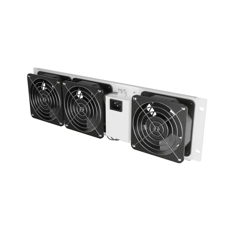 Ventilation panel vertical 19 inches for rack cabinet, 3 fans, 230V, grey