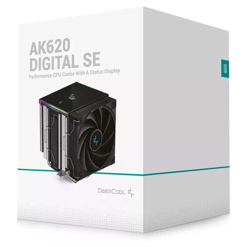 CPU Air Cooler DeepCool AK620 Digital SE, dual-tower, 6x Ø6mm heat pipes, 2x 120mm PWM fans, RGB, height 161 mm