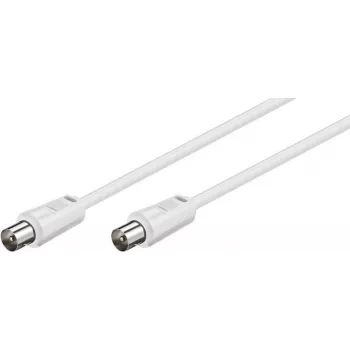 Wentronic Goobay Antenna Connection Cable, White, 2.5 m - IEC/Coax Plug IEC/Coax Plug (68147)