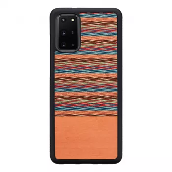 Phone case man and wood for Samsung Galaxy S20+ — brown check with black trim