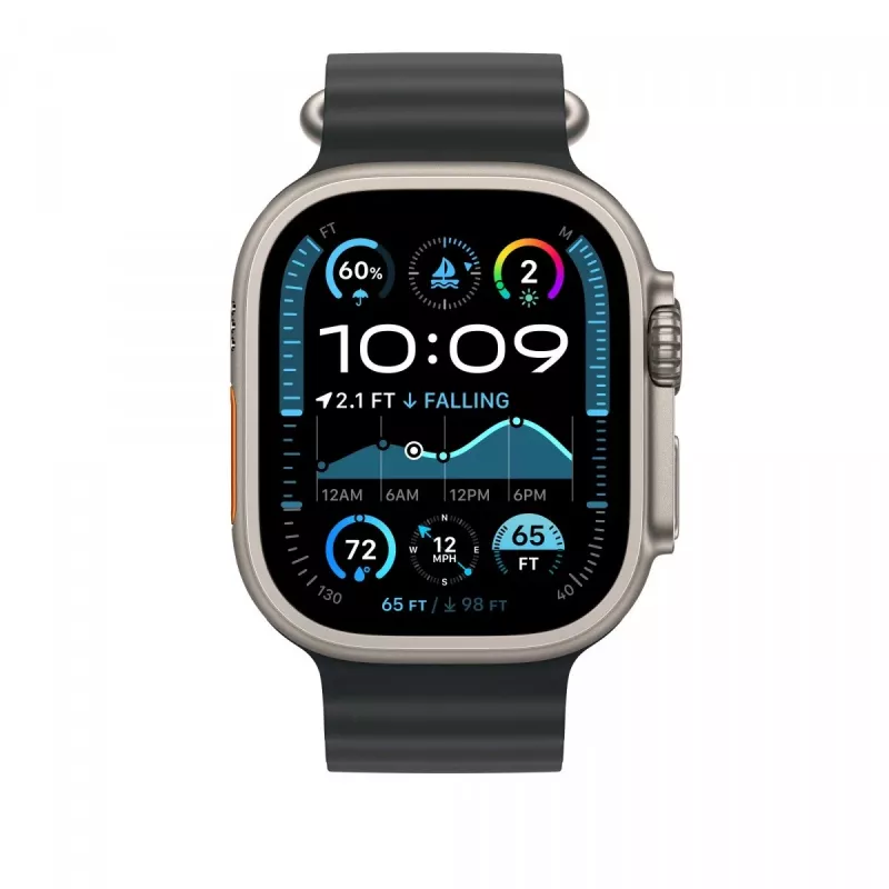 Band Apple 49mm Black Ocean Band Extension Natural Titanium Finish