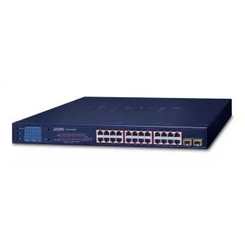 PLANET GSW-2620VHP - Switch - 24 x 10/100/1000 (PoE+) + 2 x Gigabit SFP - Desktop, rack-mountable - PoE+ (GSW-2620VHP)