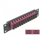 Fiber Optic Patch Panel DeLOCK 10 inch 12 Port SC Duplex Violet 1U Black