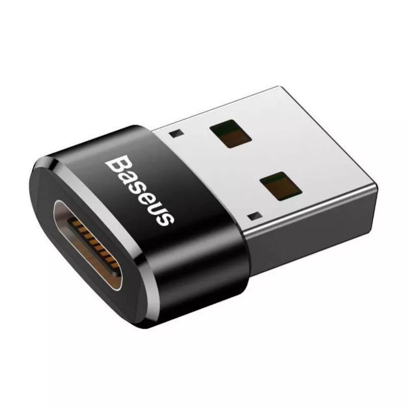 Baseus USB Male to Type-C Female Adapter Converter Black